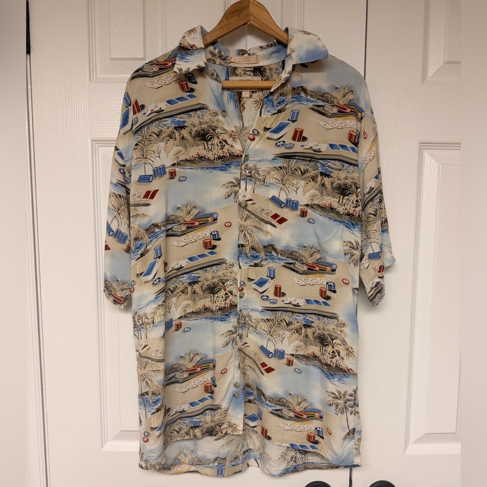 Vintage Campia Button Down Short Sleeve - Men’s Medium - 100% Rayon